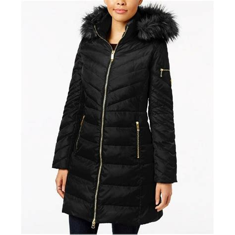 michael kors faux fur trim down & feather puffer coat|Michael Kors Faux Fur Trim Down Puffer Coat .